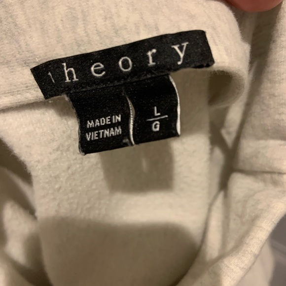Theory sweatshirt mock turtleneck relaxed drop sleeve sz Large Gray - Picture 5 of 6